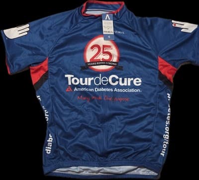 Primal Cycling Jersey Mens Medium M Tour de Cure Blue Red New NWT