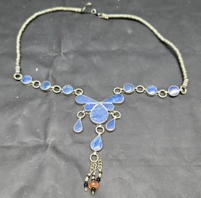 vintage Logar tribal Lapis Lazuli cultural nomads style wedding necklace 52005