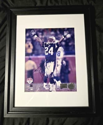 HALL OF FAME Patriots Corner "TY" LAW hand signed 8x10 Photo Framed 13x16 w/COA
