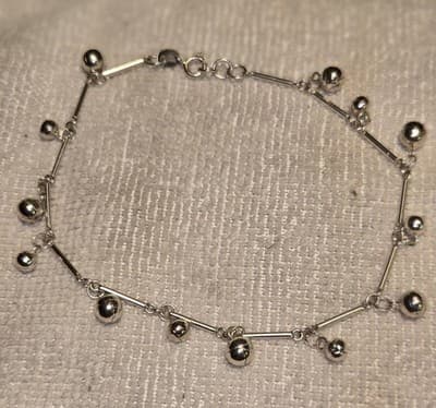 Dainty dangling ball 925 sterling silver braclet