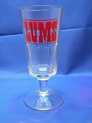 Vintage Lums 1980's LUM'S FAMILY RESTAURANT 8.5" Tall Ice Cream Sundae Glass