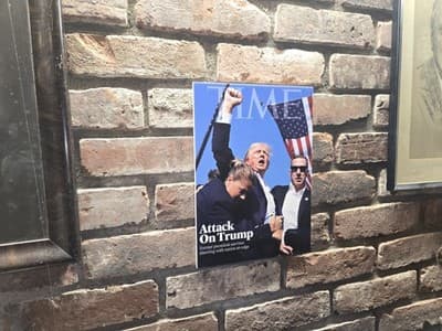 PRES. TRUMP Time Cover Assassination Pic 8.5x11 1/4" White PVC Print W/hardware