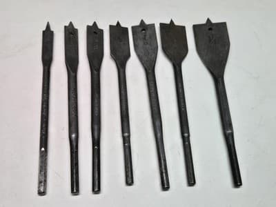 Vintage Set of 7 Craftsman Wood Boring Paddle Spade Bits 3/8"-1 1/4"' Great Cond
