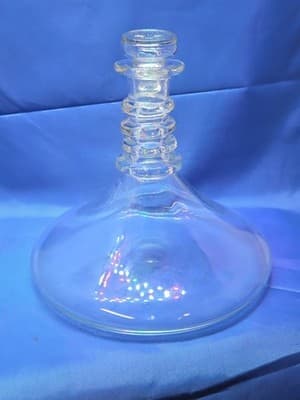 Antique 19thC Anglo Irish Glass Ships Decanter 10" Base CHIPPED STOPPER