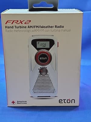Eton FRX2 AM/FM NOAA Weather Alert Radio Hand Turbine Solar/USB LED Alarm