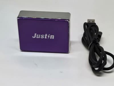 USB Charger JustIn 5,200mAh Power Bank Purple – LCD Display