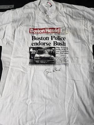 President George W Bush autographed Bush 88 t-shirt.