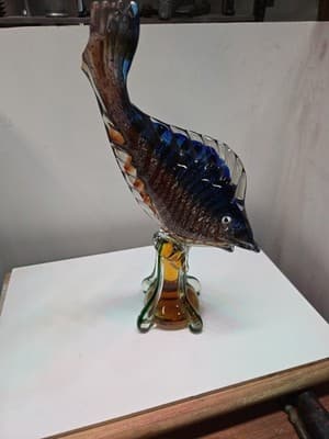 Vintage MCM Mid Century Murano Venetian Art Glass Large Fish Sculpture