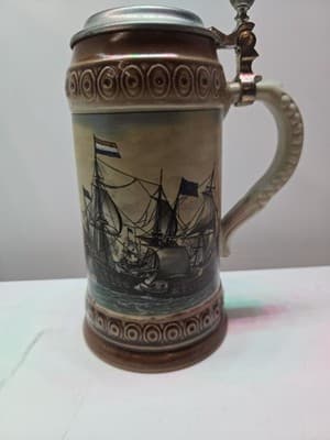 Vintage Rein Zinn German Stein. Sailing Fleet