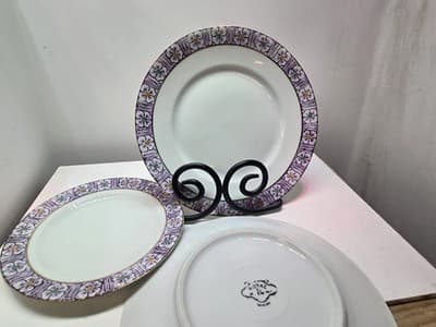 Vintage Royal B Bavaria Porcelain Plates Set of 3 Floral Gold Trim Germany...