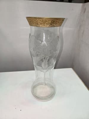 Cambridge Glass Company Vase Elegant Tall Crystal Etched Crysanthemum