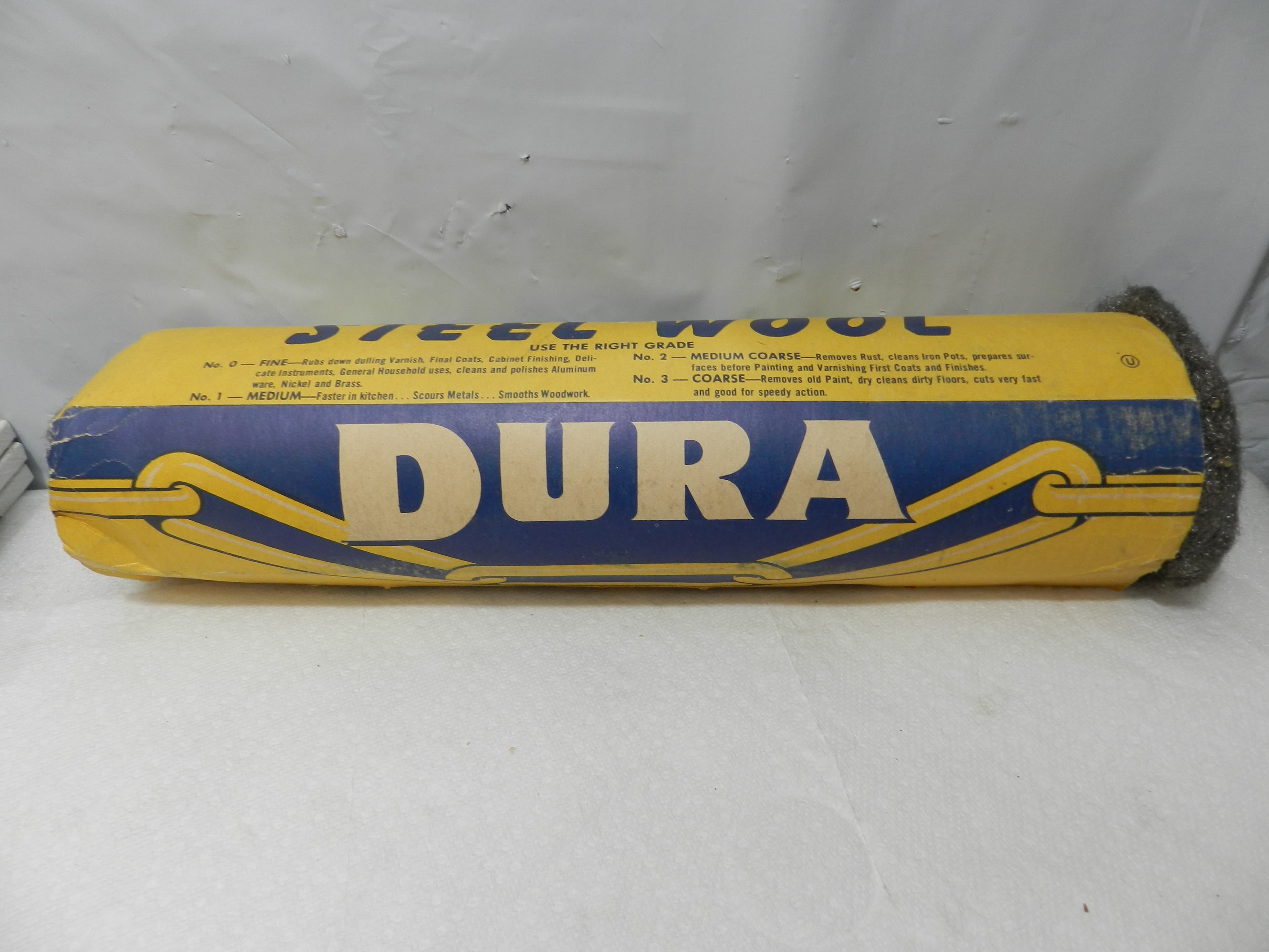 Vintage Dura Wool 1LB Steel Wool Roll Vintage Package (N55J)