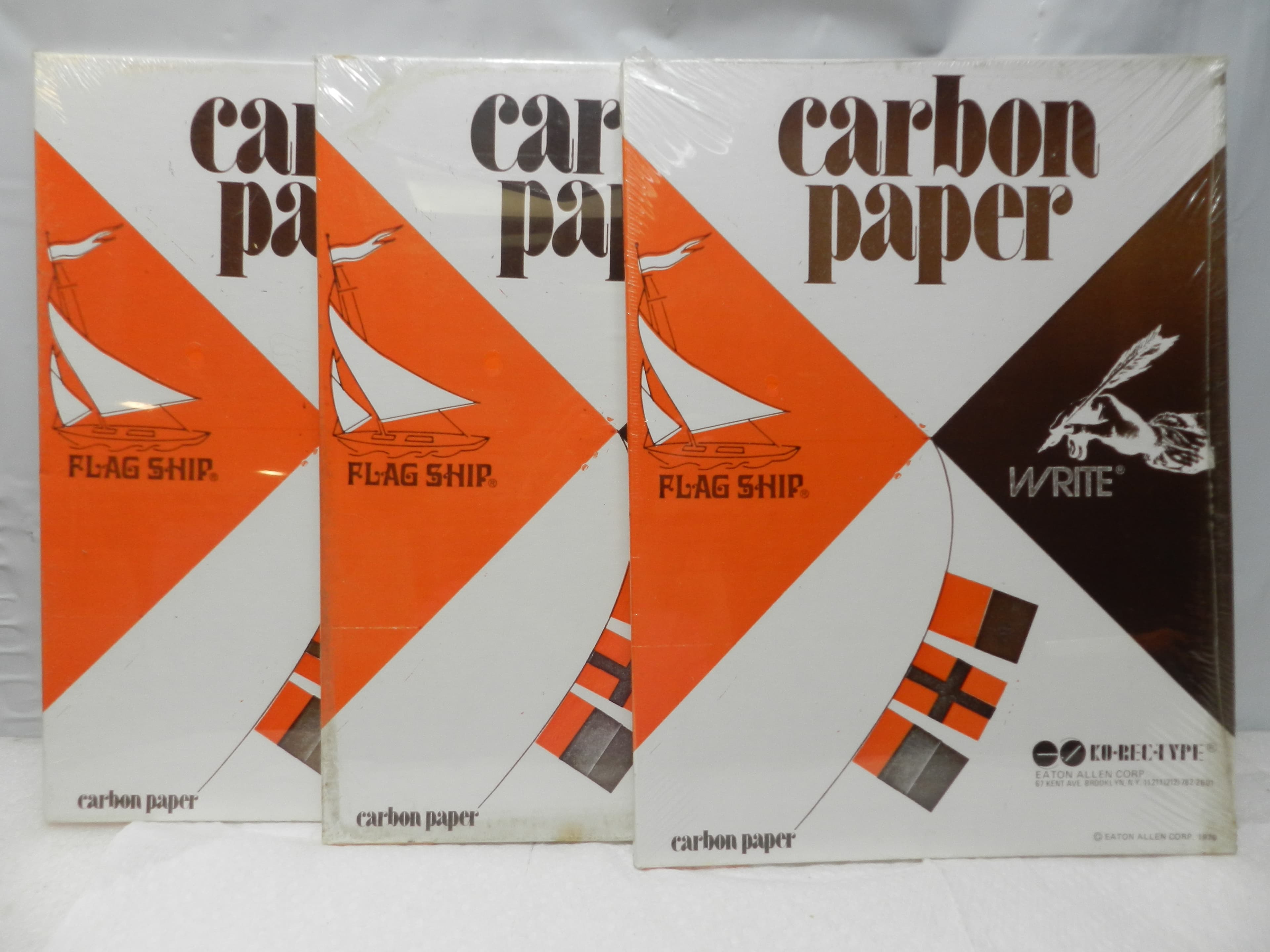 3 Vintage Carbon Paper Flag Ship Allied Pencil 16RP KO-REC-TYPE Blue Finish N57J
