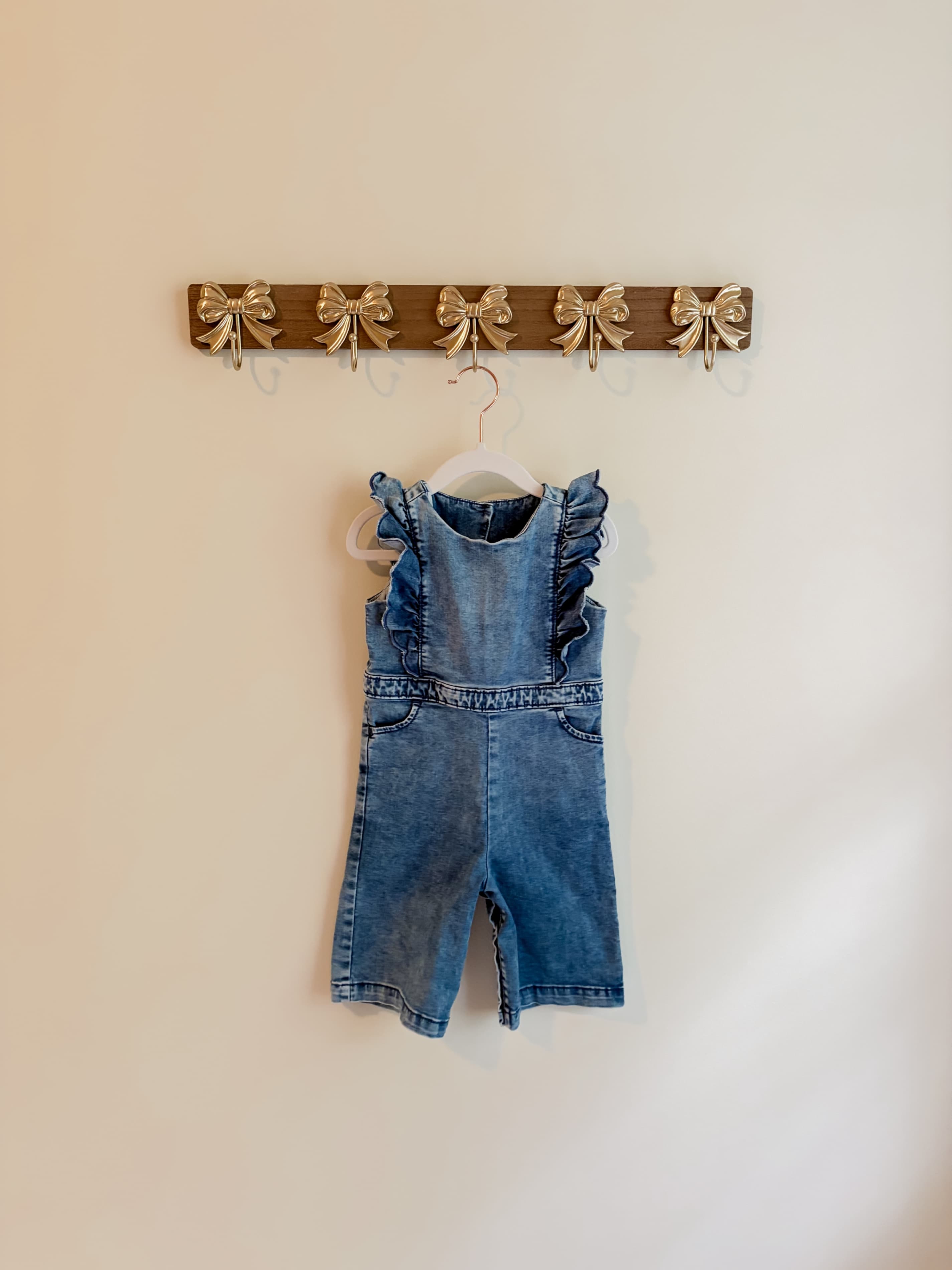 Janie and Jack Girls size 18-24 months Denim Ruffle Romper