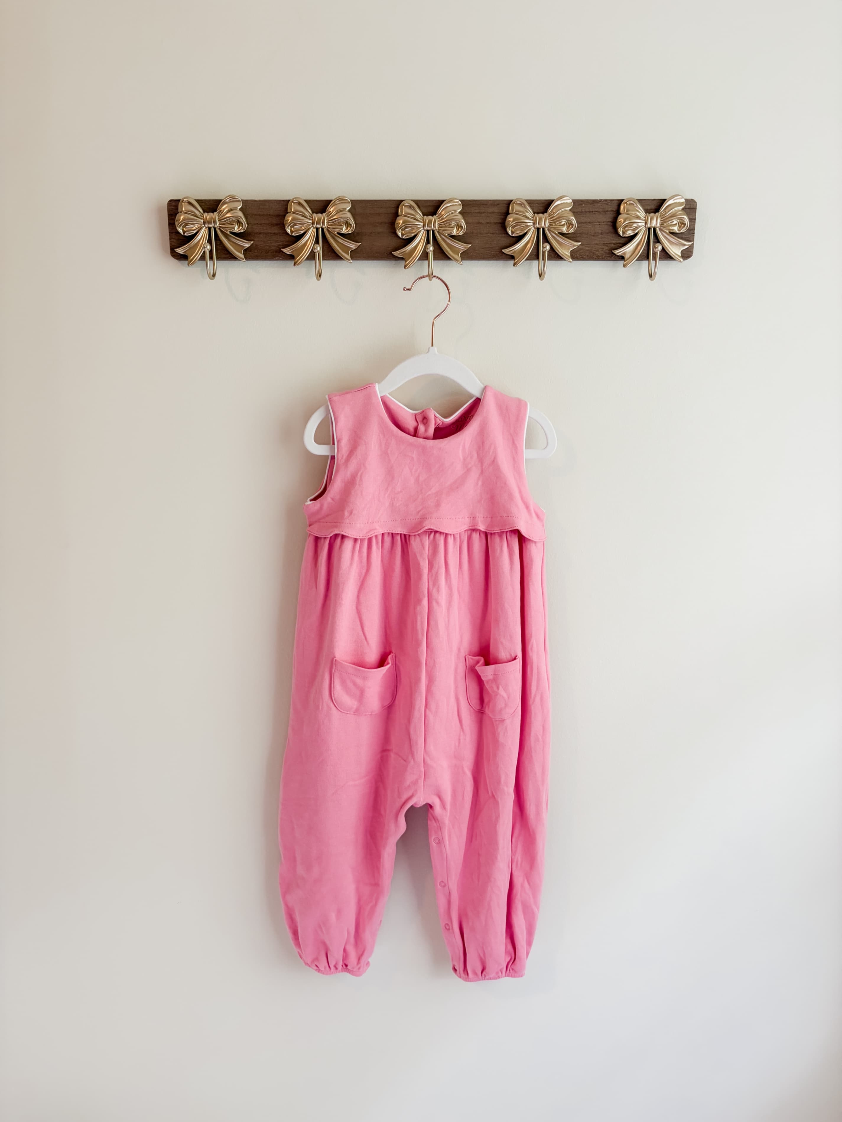 Charming Mary size 3T Pink Sleeveless Baby Romper with Pockets
