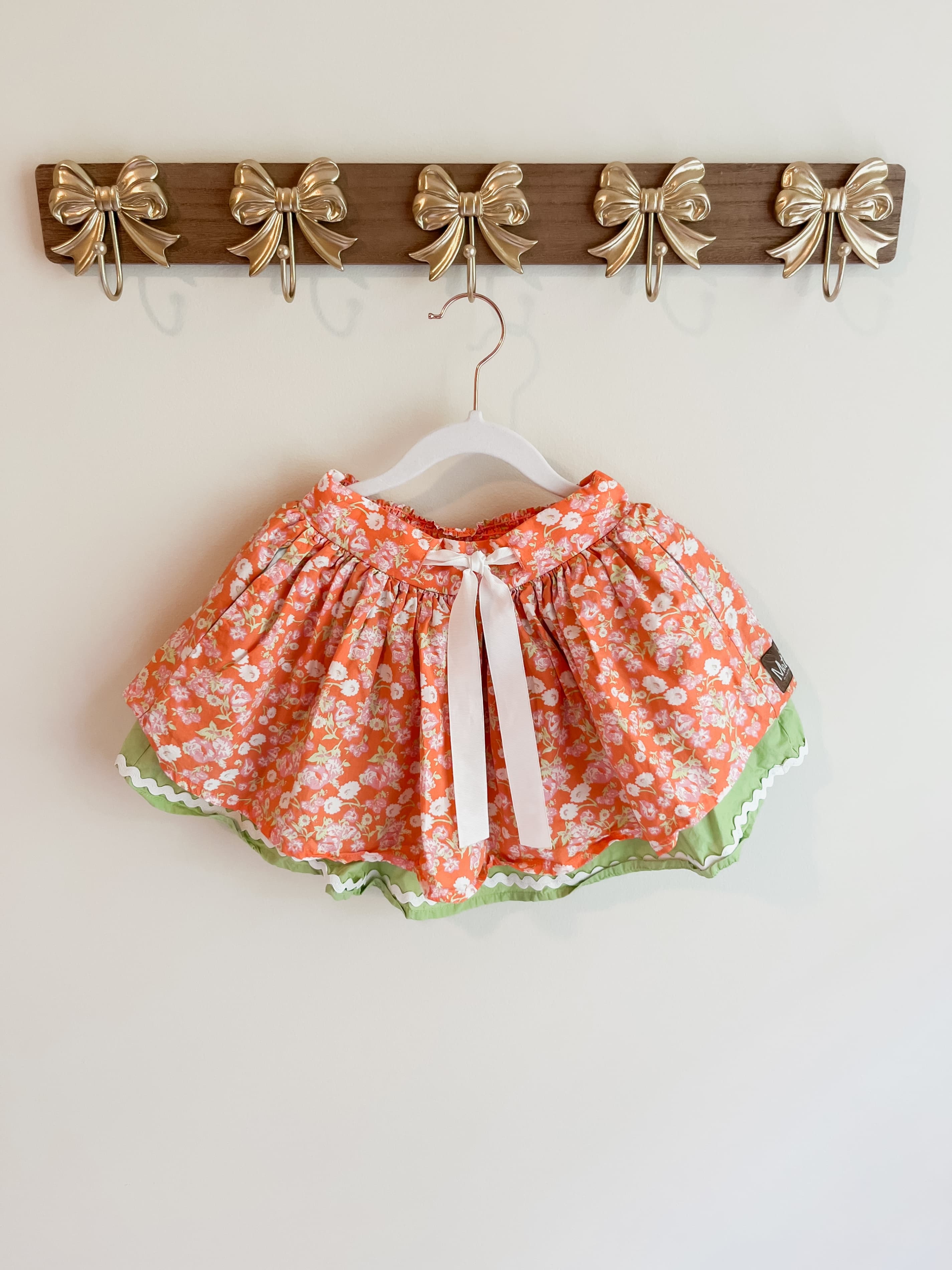 Matilda Jane size 2 Floral Girls Skirt with Green Trim