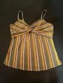 Mine Tank Top Womens M Striped Flirty Fun Y2K Vacation