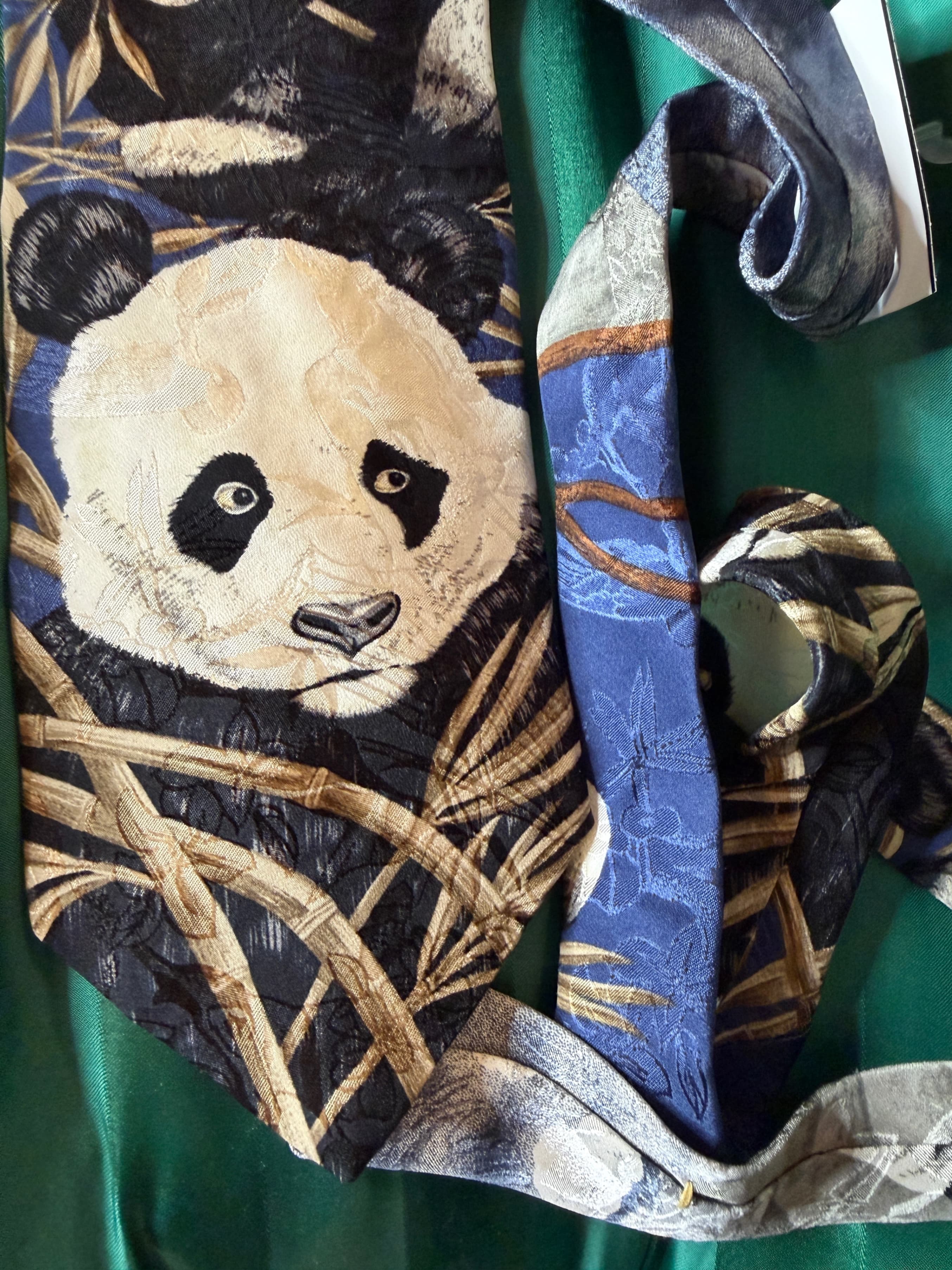 Endangered Species Panda Silk Tie by Marc Dennis 1995
