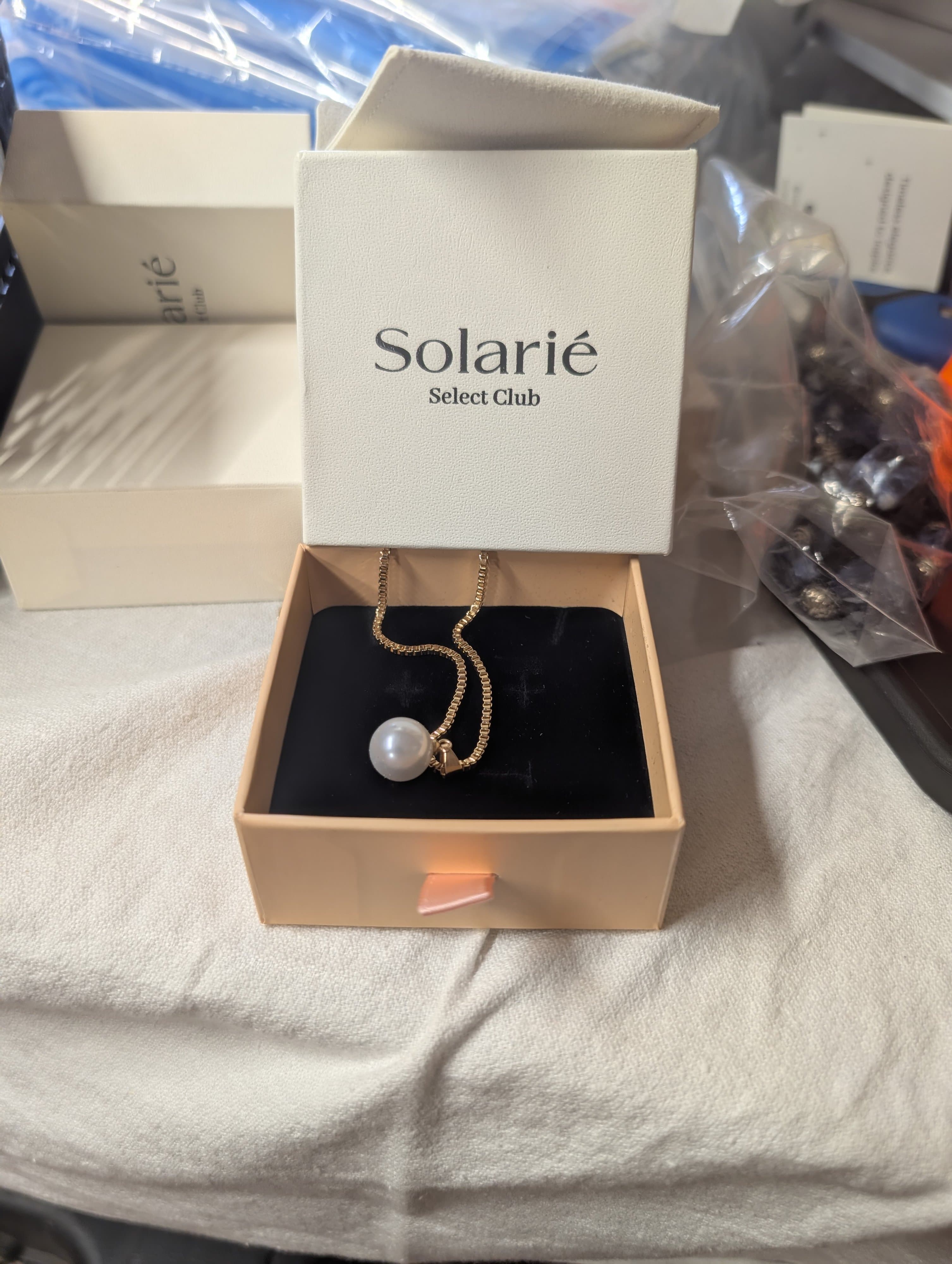 Solarié Pearl Pendant Necklace Gold Chain