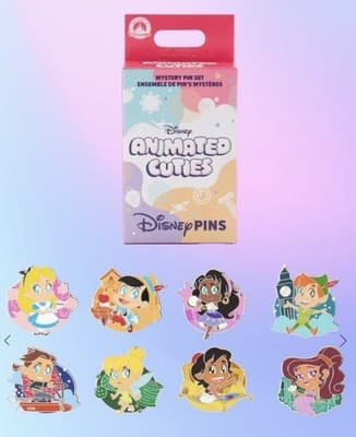 NEW 2026 Disney Animated Cuties Mystery Pin Box Set (2 pins per box)