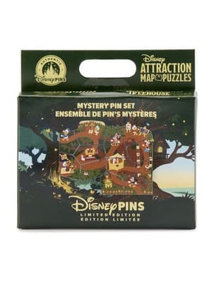 Disney Limited Edition Mystery Pin Set Attraction Map Puzzles Treehouse