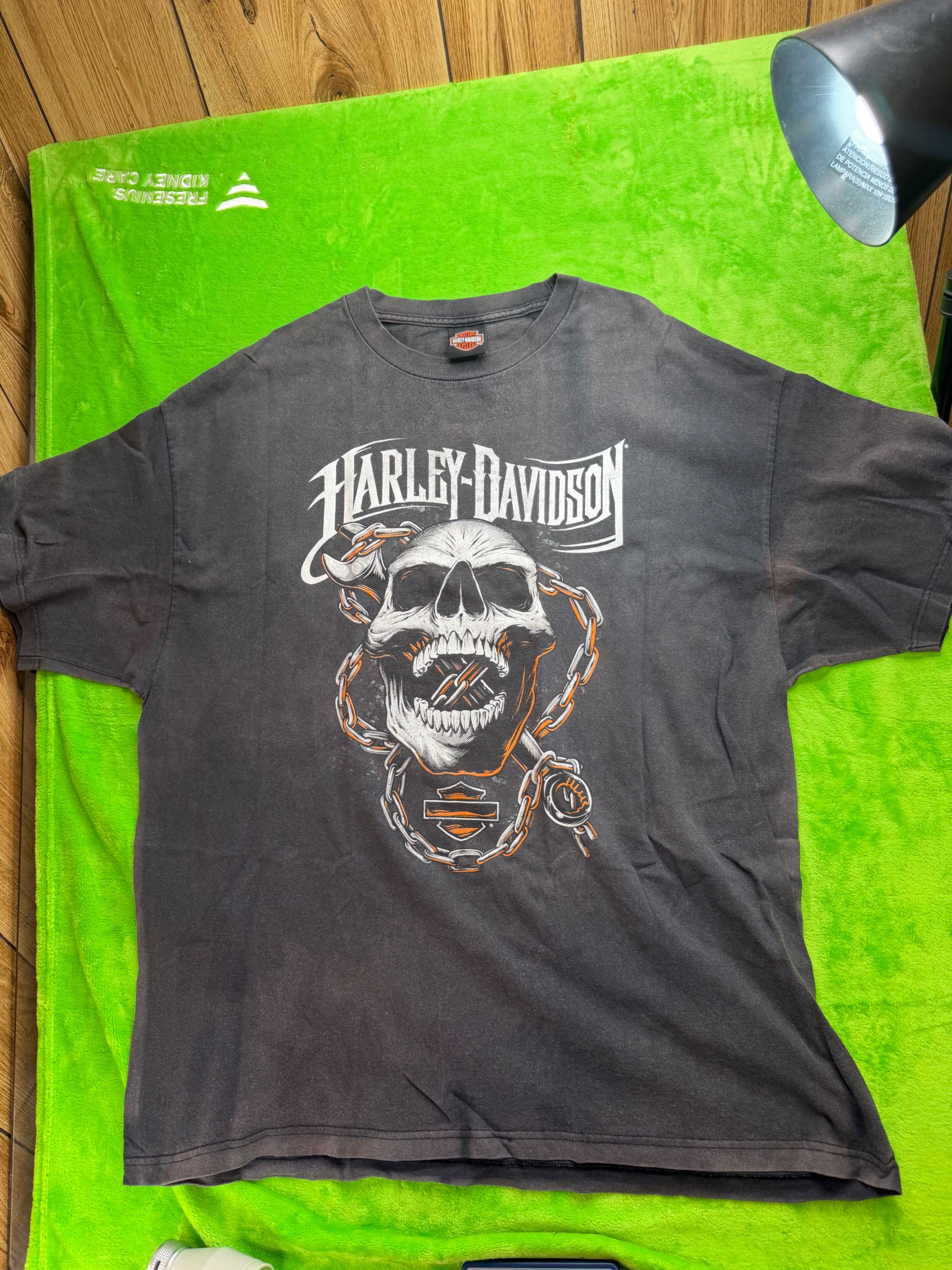 Hillbilly Harley-Davidson Gatlinburg TN Skull Chain Tee Charcoal Sz 2XL