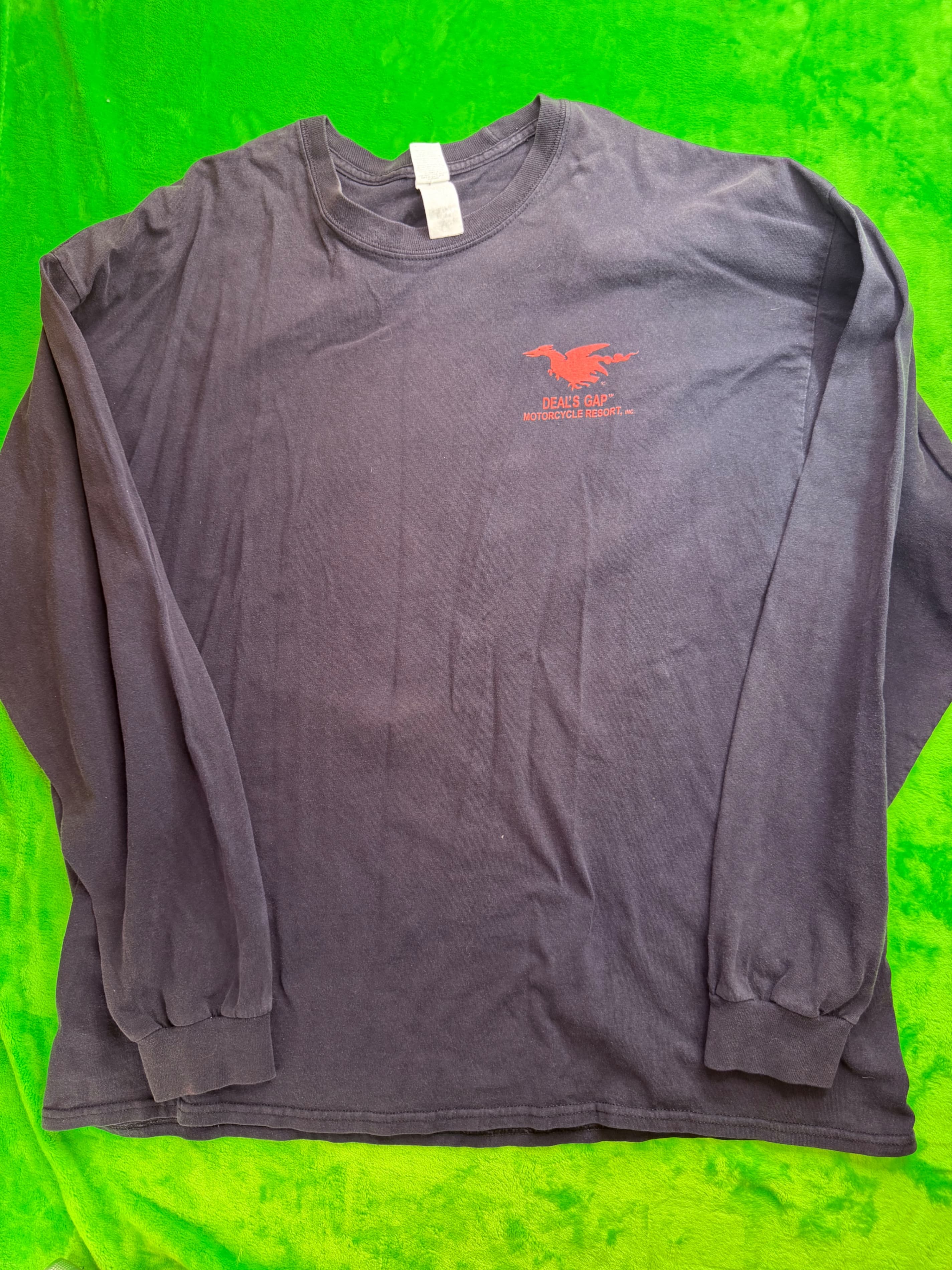 Deal's Gap Motorcycle Resort Dragon 318 Curves LS Tee Navy 2XL