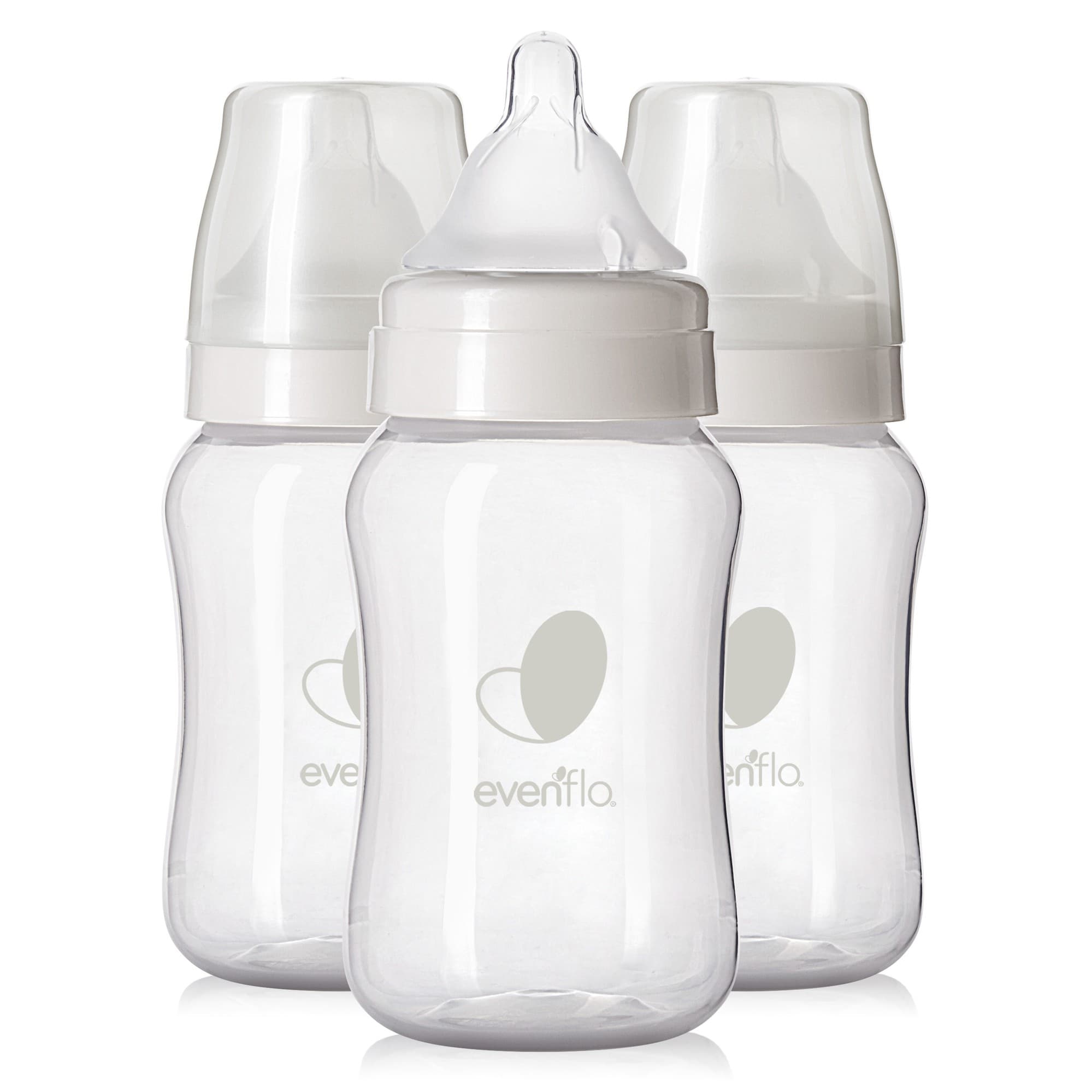 Evenflo 3pk Balance Wide-Neck Anti-Colic Baby Bottles - 9oz: BPA-Free, Silicone Nipple, Level 1 - Slow Flow