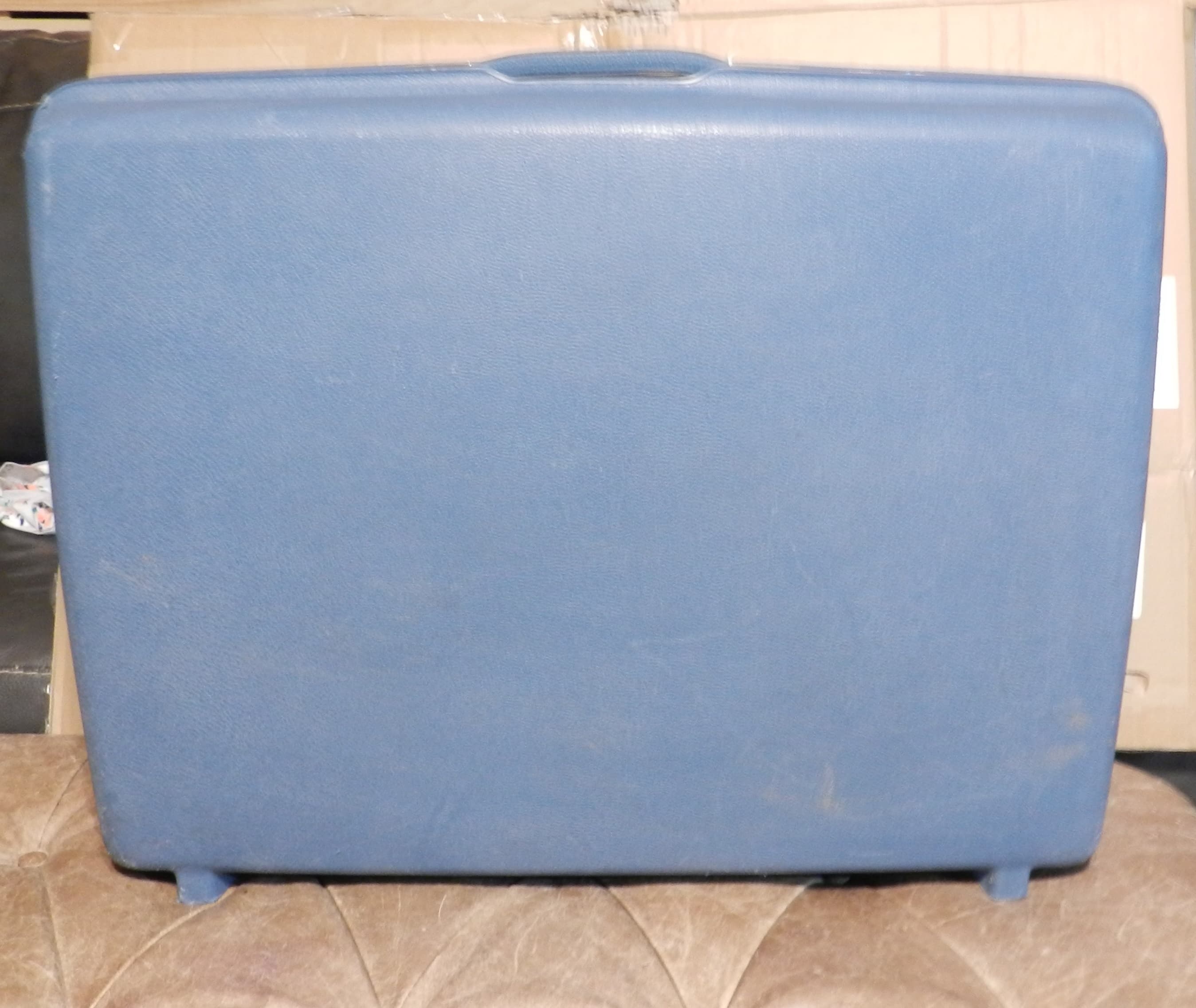 Vintage Samsonite Saturn Hard Shell Blue Suitcase 25"x20"x8 (N91J)