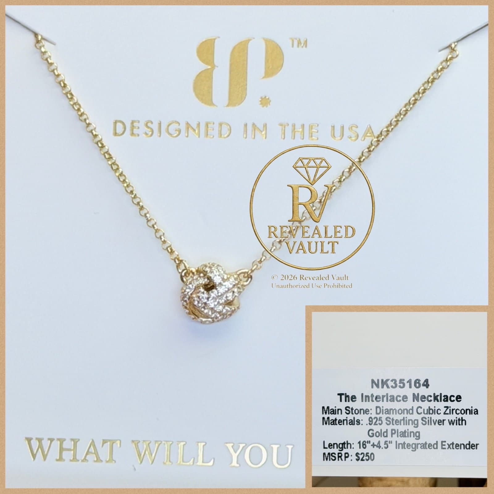 Bomb Party The Interlace Necklace Sterling Club Vermeil