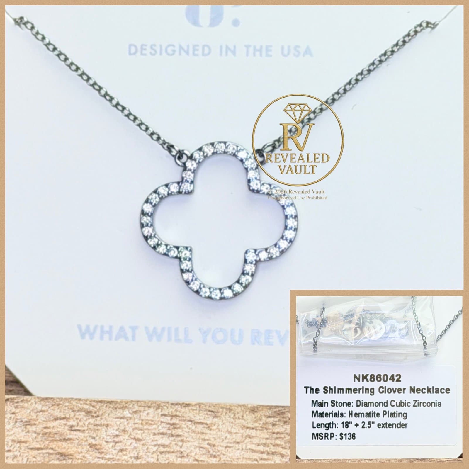 Bomb Party The Shimmering Clover Necklace OG