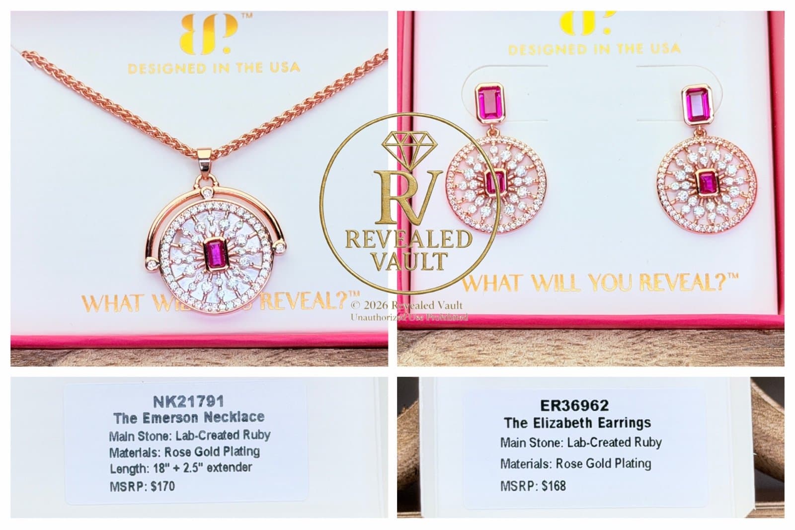 Bomb Party The Emerson Necklace & The Elizabeth Earrings July Birthday 2026