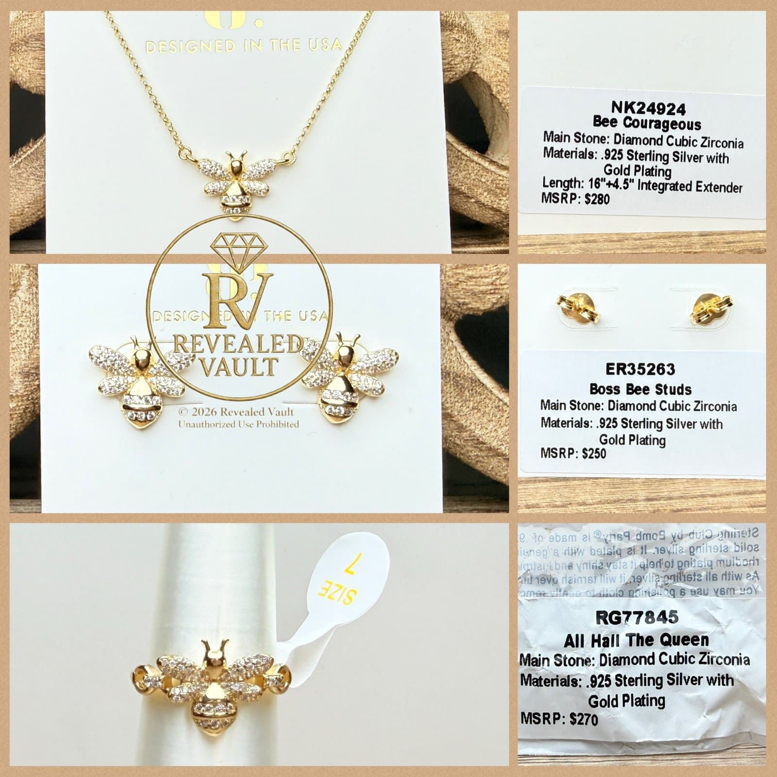 Bomb Party The Sterling Club Vermeil Bee Set