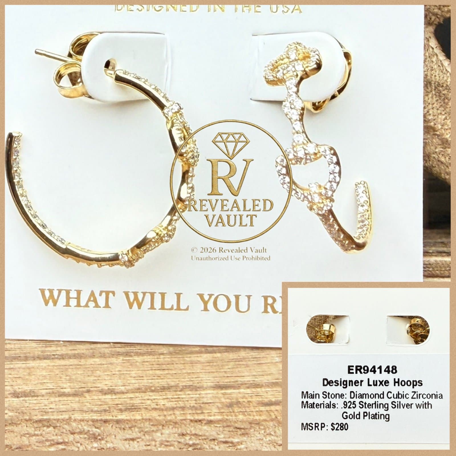 Bomb Party The Sterling Club Vermeil Designer Luxe Hoops