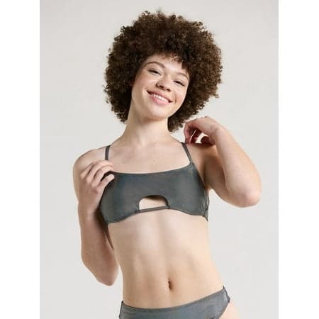 No Boundaries Juniors’ Holographic Dot Bralette Bikini Top Size 15/17