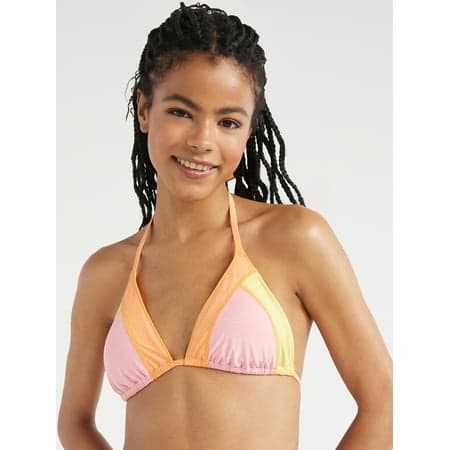 No Boundaries Juniors Lurex Triangle Bikini Top Size (11-13)