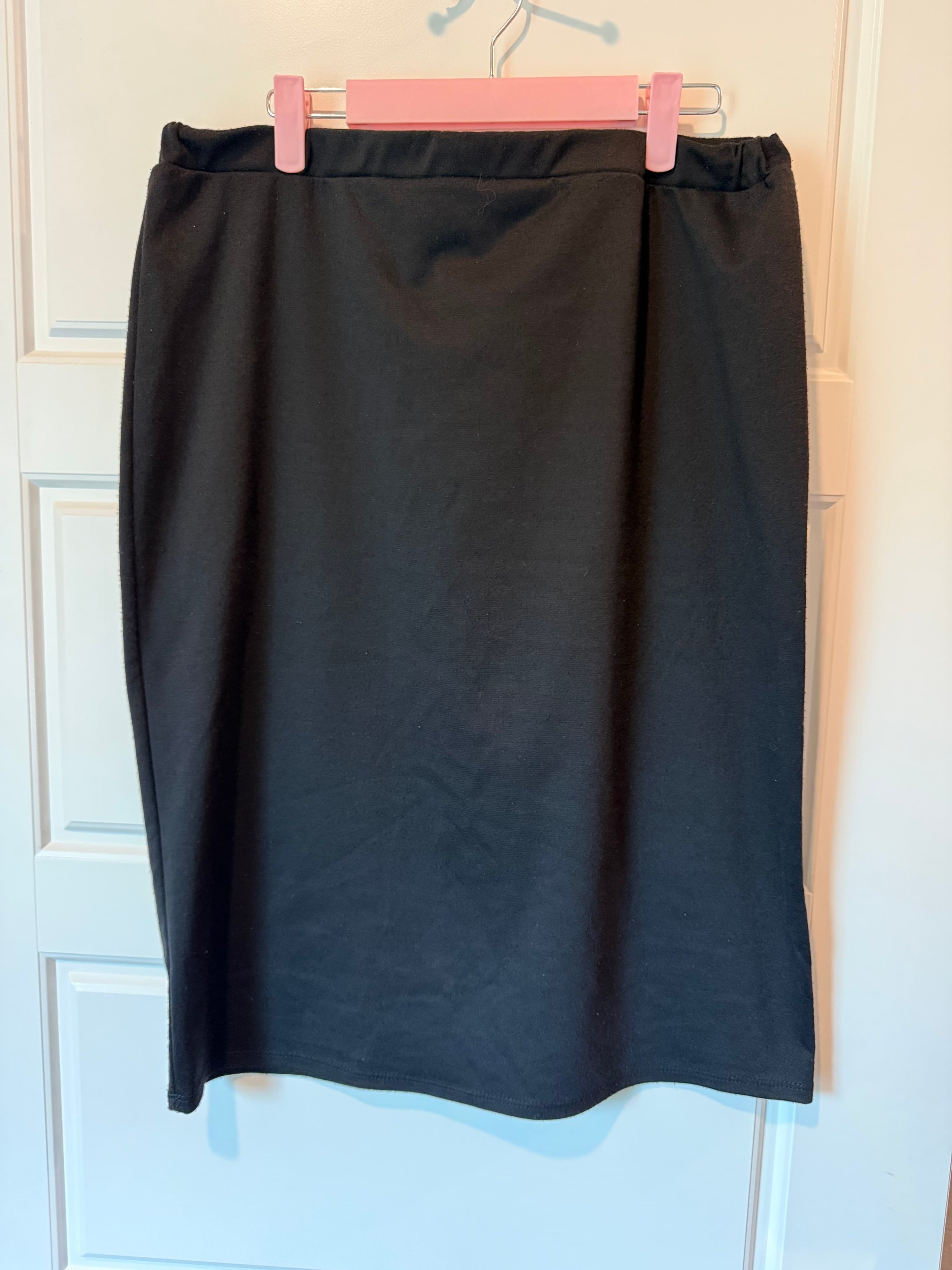 Black Elastic Waist Pencil Skirt Size 3XL