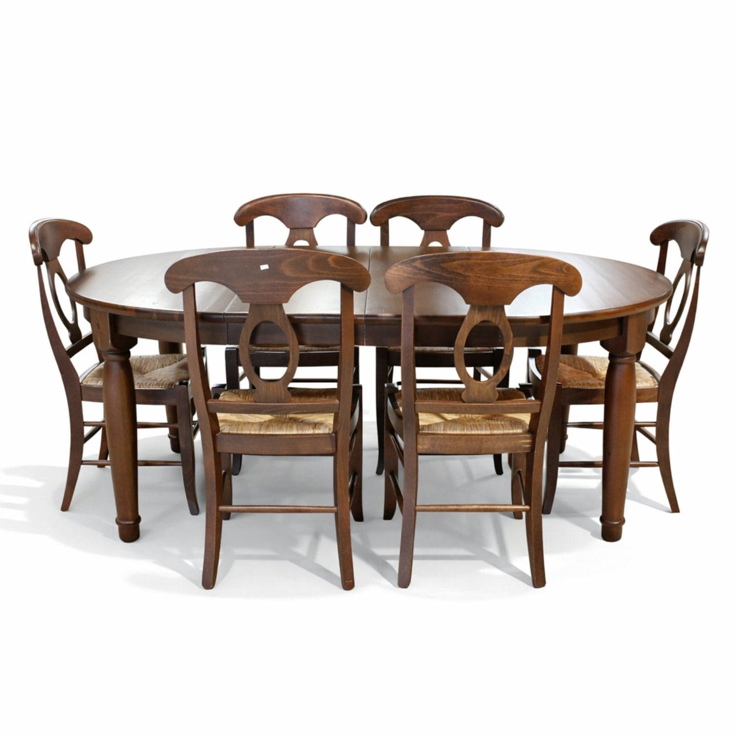 Dark Pine Dining Table w/6 Chairs - Dark Finish