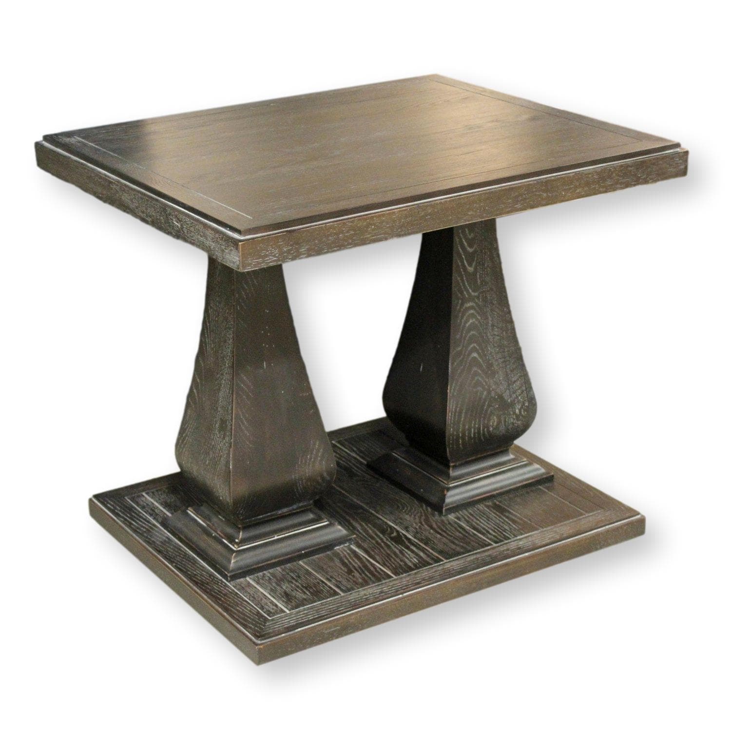 Bassett Black Double Pedestal End Table - Black