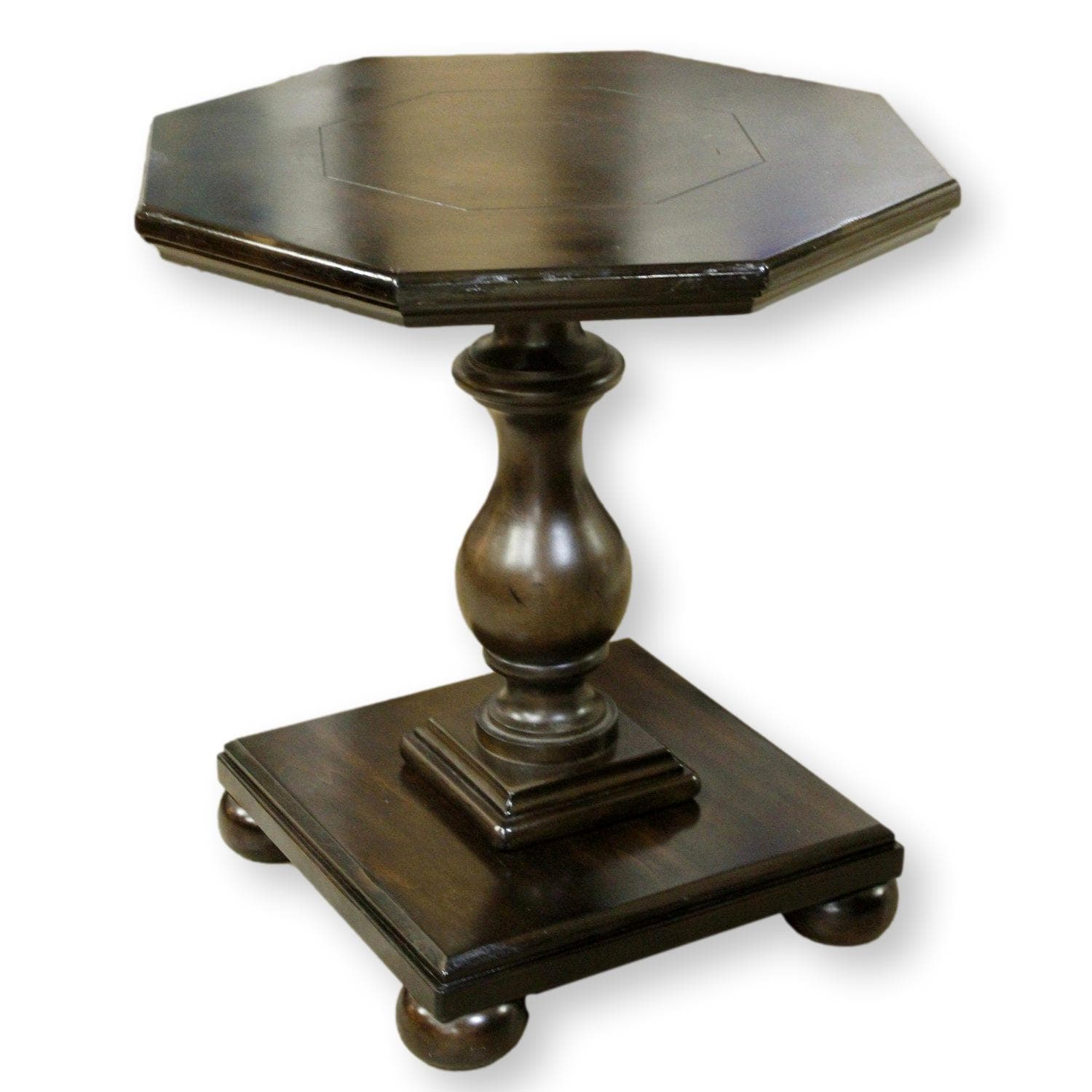 Ashley Octagonal End Table - Dark Brown