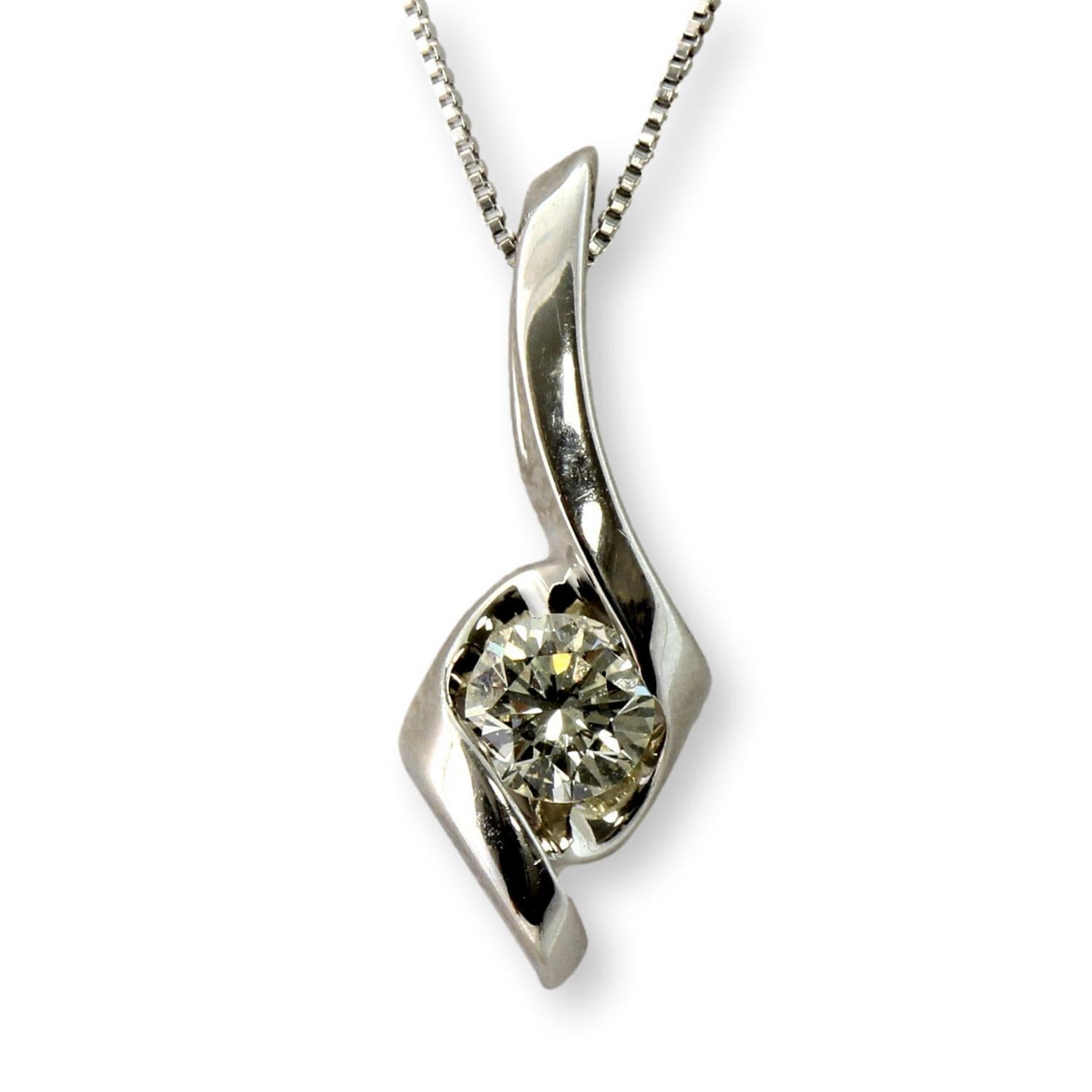 Sirana Collection 14K White Gold .25ct Diamond Pendant Necklace - 19 in