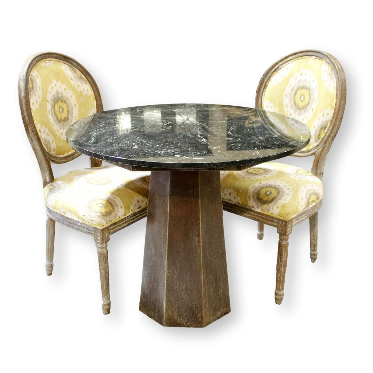 Round Marble Dinette Table w/2 Chairs