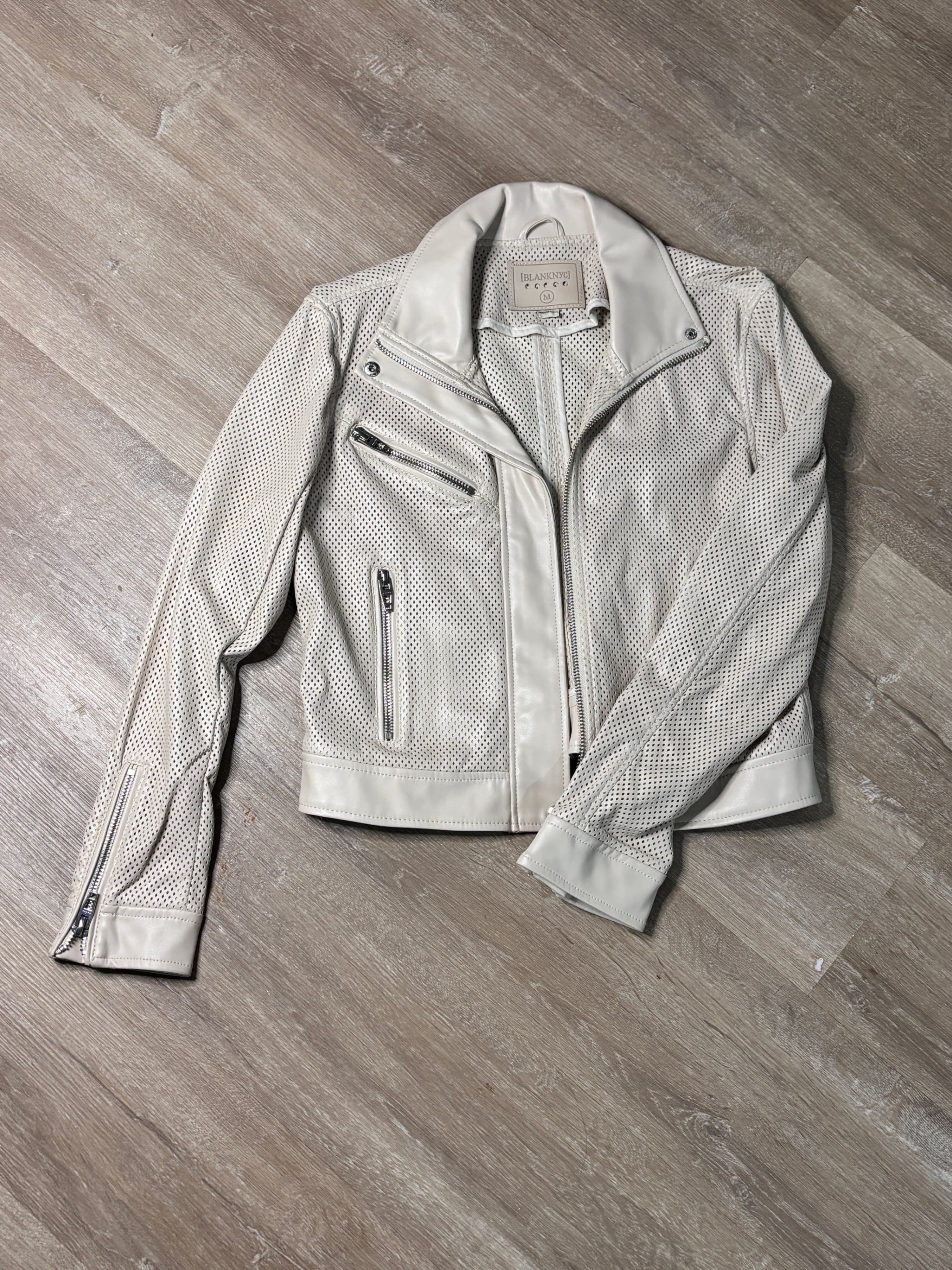 BLANKNYC Perforated Faux Leather Jacket Size M