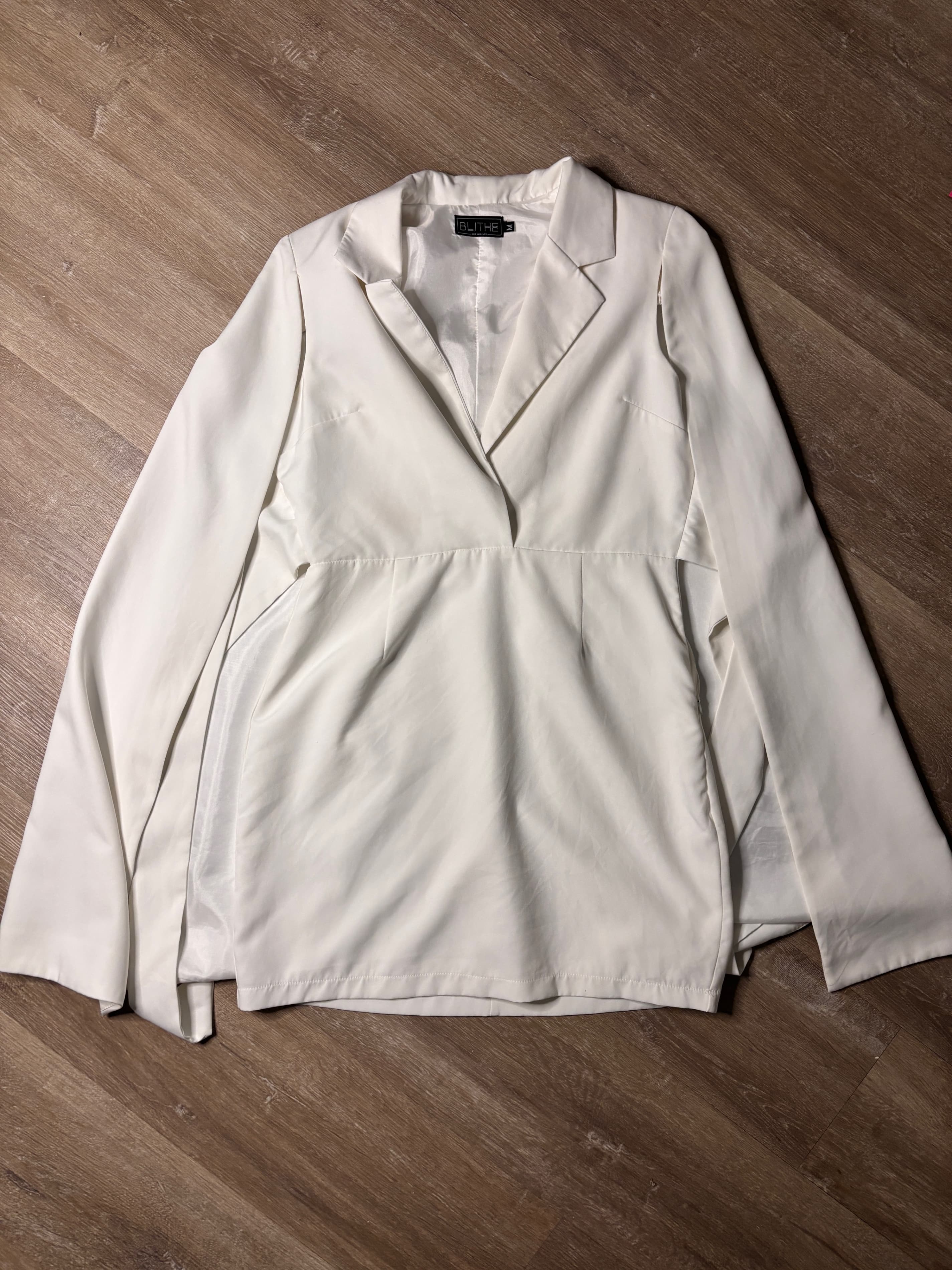 Blithe Women's White Blazer Jacket Size M