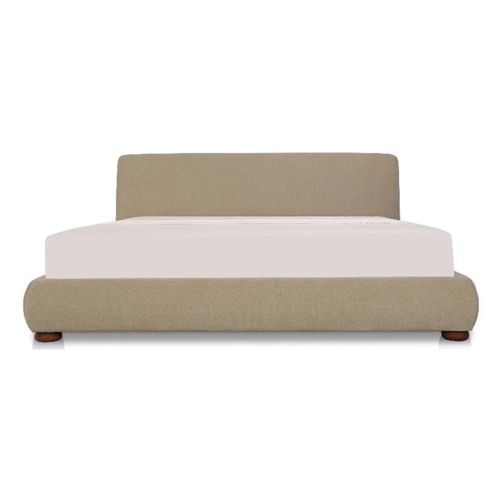Moe's Home Collection Beau Storage Beds Fabric Beige Queen