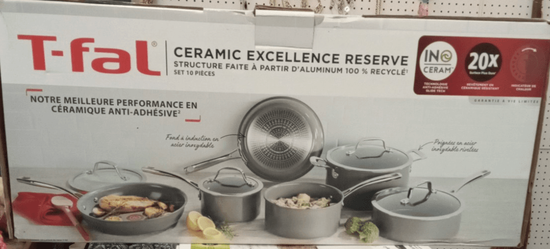 T-Fal Ceramic Excellence Reserve Non-stick 10 piece Set Grey