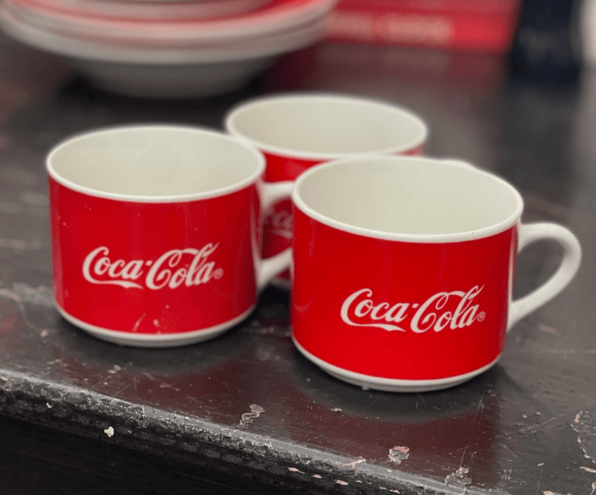 Vintage 1997 Coca Cola Mugs by Gibson set of 3