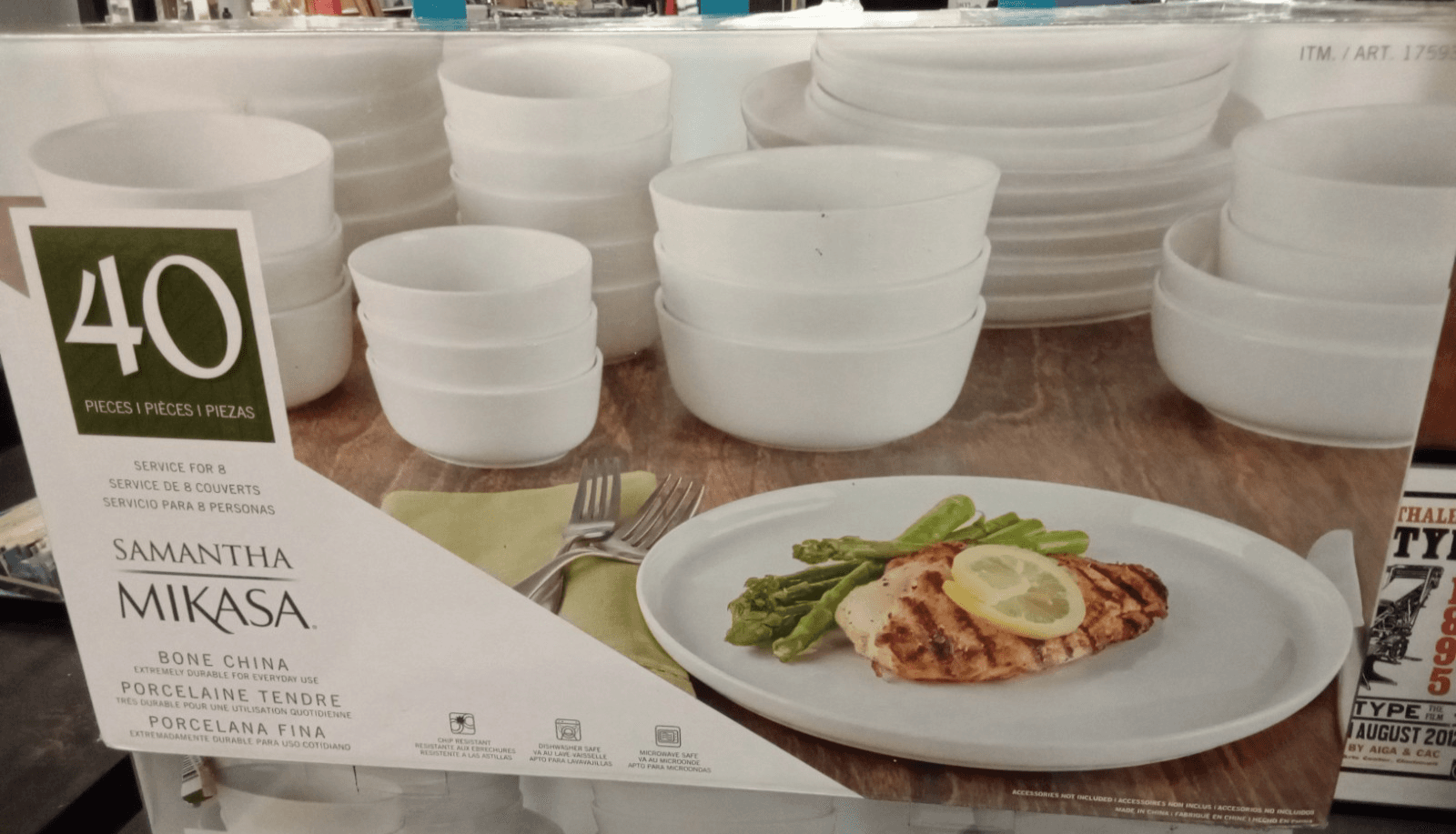 Mikasa Samantha 40-Piece Fine Bone China Dinnerware Set, Service for 8
