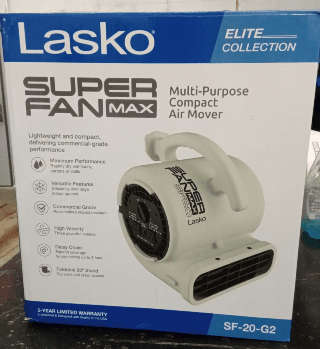 Lasko Super Fan Max Multi-Purpose Compact Air Mover/Model SF-20-G2/ White OB