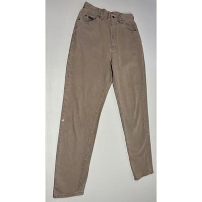 Vintage Lee Riveted High Rise Mom Jeans Sand Beige Stone 26 Distressed Workwear